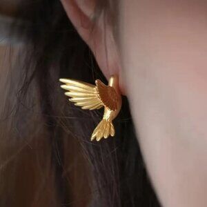 NEW Lilia 14K Gold Plated Bird in Flight Stud Earrings